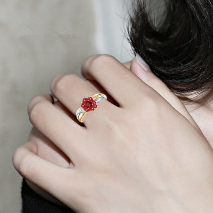 Rose Diamond Lettering I Love You Ring